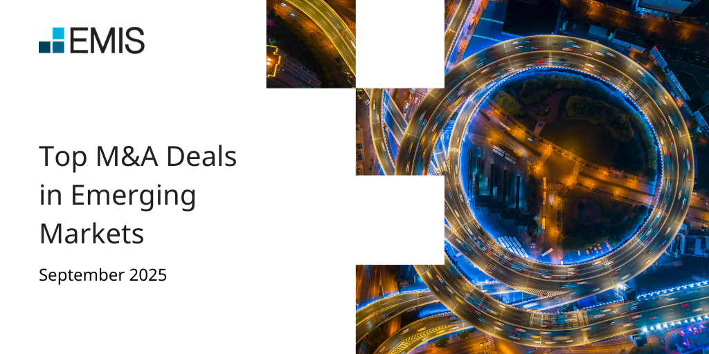 September 2025 top M&A deals in emerging markets by region